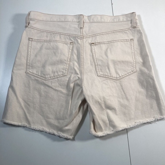 NEW J.Crew Women's Denim Shorts 32 7" High Rise Mid Length Ivory Jorts 90s NWT - Picture 4 of 8
